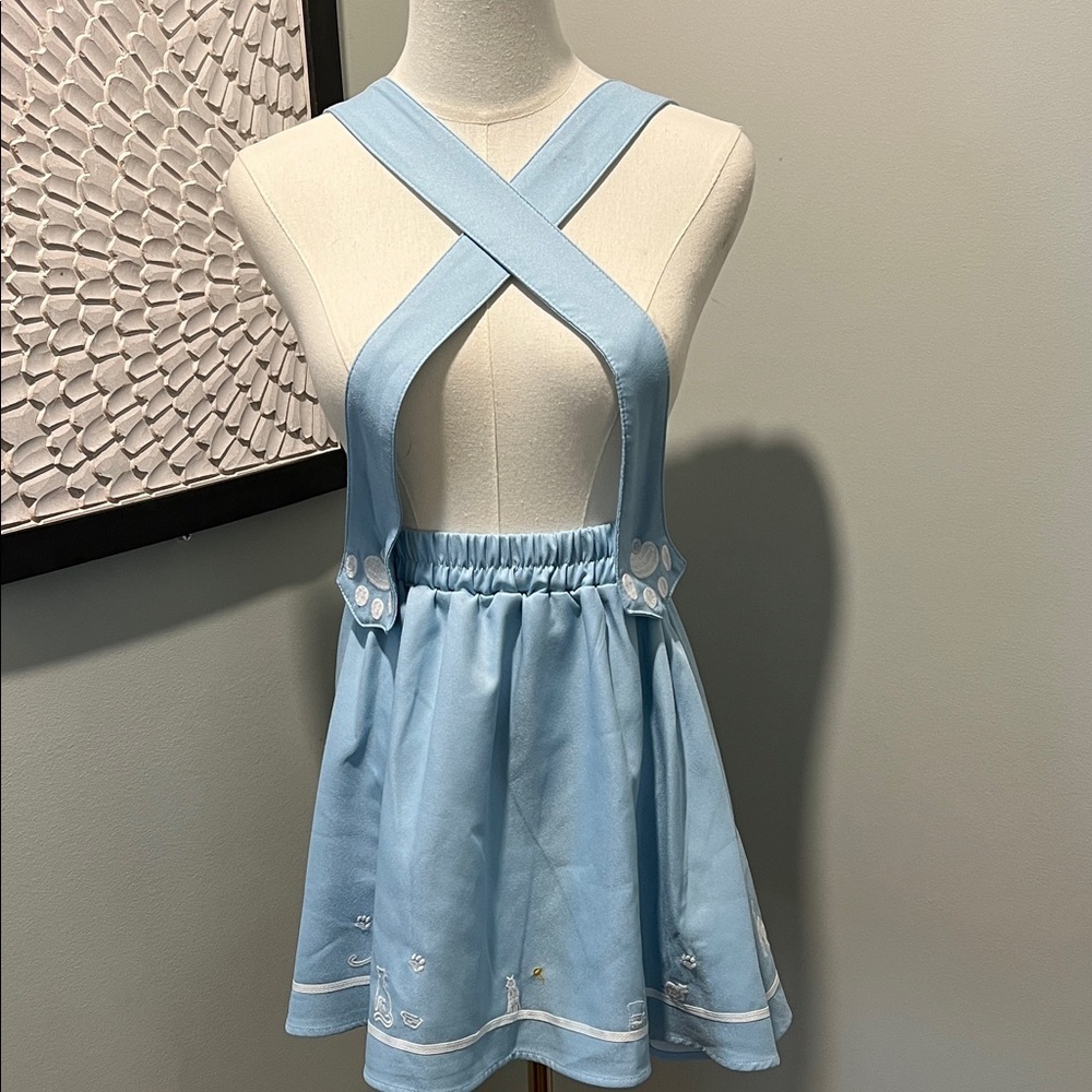Blue Cross-Back Suspender Skirt - Picture 2 of 3